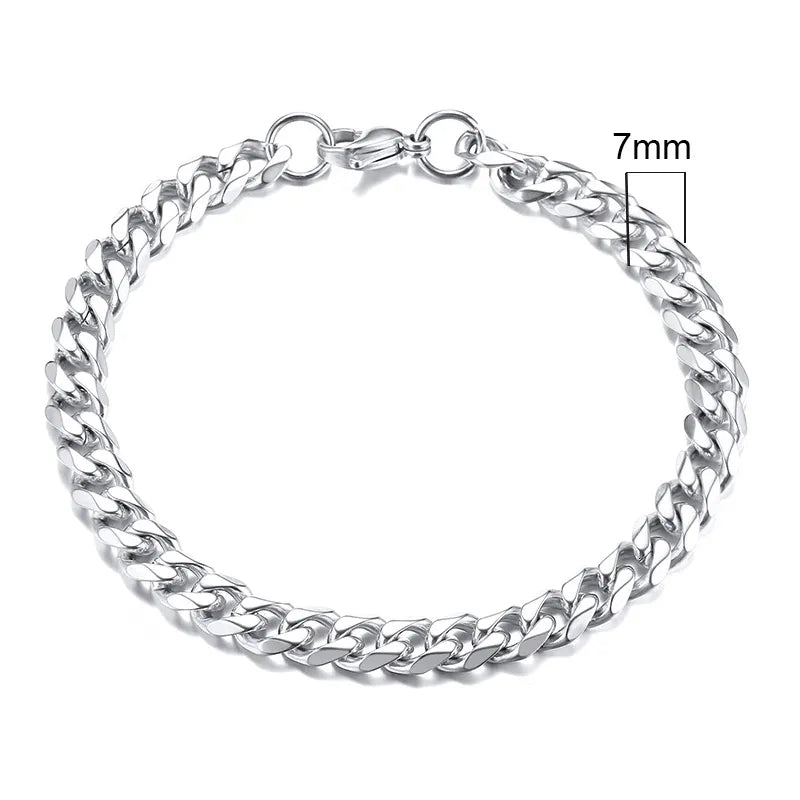 Vnox 3-11mm Chunky Miami Curb Chain Bracelet for Men, Stainless Steel Cuban Link Chain Wristband Classic Punk Heavy Male Jewelry