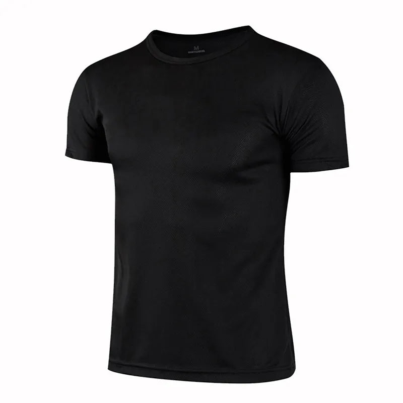 Quick-drying Round Neck Sport T-shirt Gym Jerseys Fitness Shirt Trainer Running T-shirt Men Breathable Sportswear Class Service