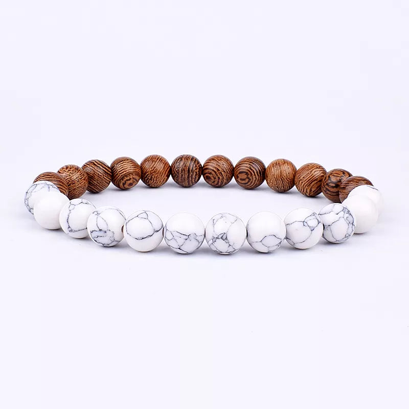 Volcanic Stone Bracelet for Men Lava Wooden 8mm Beads Bracelet Tibetan Buddha Wrist Chain Women Men Jewelry Gift New Bracelets