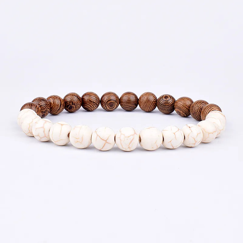 Volcanic Stone Bracelet for Men Lava Wooden 8mm Beads Bracelet Tibetan Buddha Wrist Chain Women Men Jewelry Gift New Bracelets