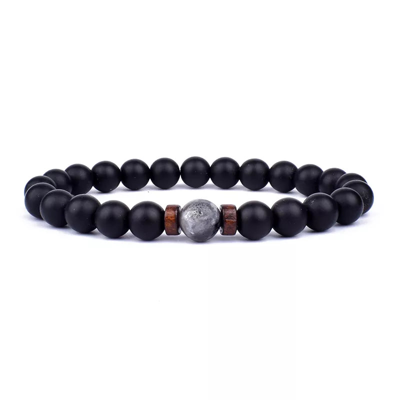 Volcanic Stone Bracelet for Men Lava Wooden 8mm Beads Bracelet Tibetan Buddha Wrist Chain Women Men Jewelry Gift New Bracelets