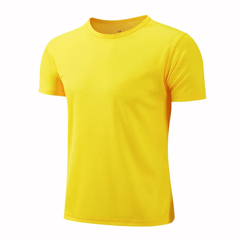 Quick-drying Round Neck Sport T-shirt Gym Jerseys Fitness Shirt Trainer Running T-shirt Men Breathable Sportswear Class Service