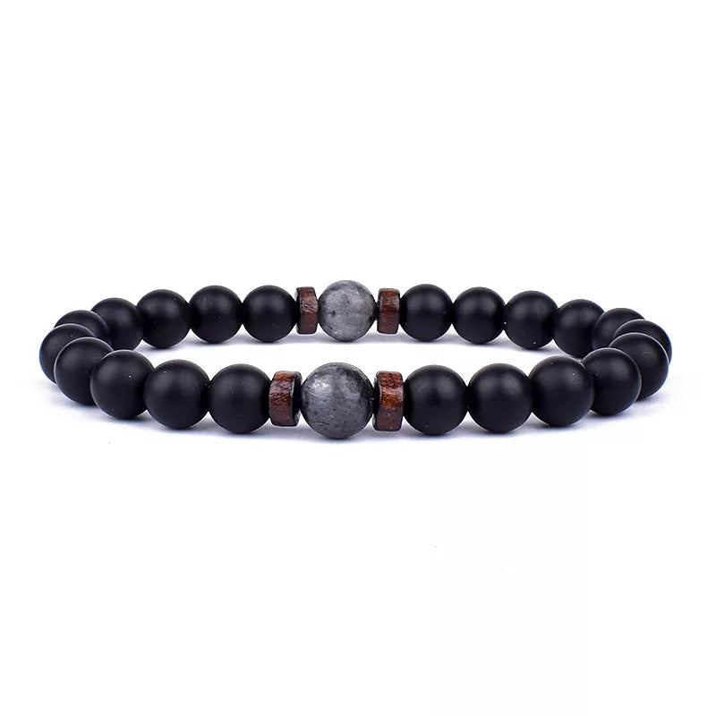 Volcanic Stone Bracelet for Men Lava Wooden 8mm Beads Bracelet Tibetan Buddha Wrist Chain Women Men Jewelry Gift New Bracelets