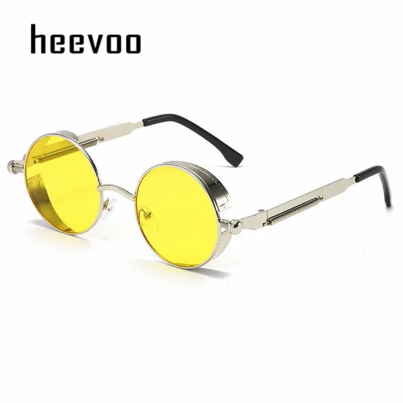 Metal Steampunk Sunglasses Men Women Fashion Round Glasses Brand Designer Vintage Sun Glasses High Quality Oculos de sol 2021