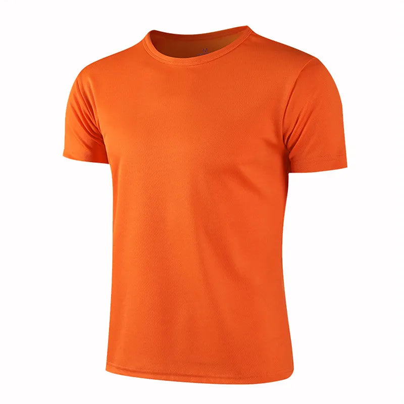 Quick-drying Round Neck Sport T-shirt Gym Jerseys Fitness Shirt Trainer Running T-shirt Men Breathable Sportswear Class Service