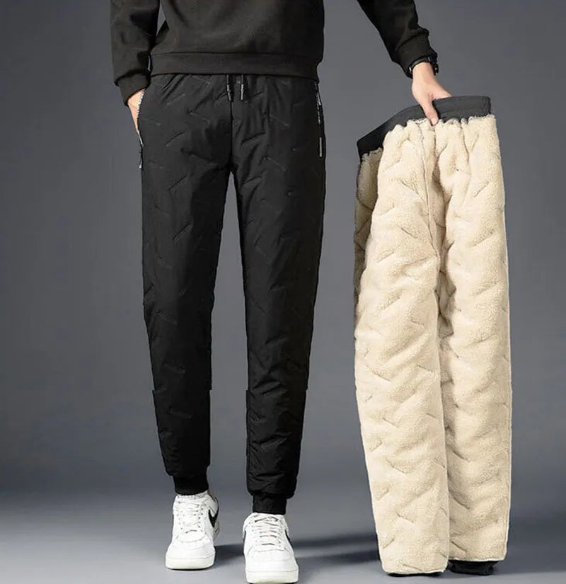 Men Winter Warm Lambswool Thicken Sweatpants Men Outdoors Leisure Windproof Jogging Pants Brand High Quality Trousers Men