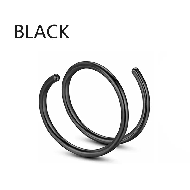 Women Fake Piercing Nose Ring Hoop Septum Non Piercing Nose Clip Rock HipHoop Stainless Steel Magnet Fashion Punk Body Jewelry