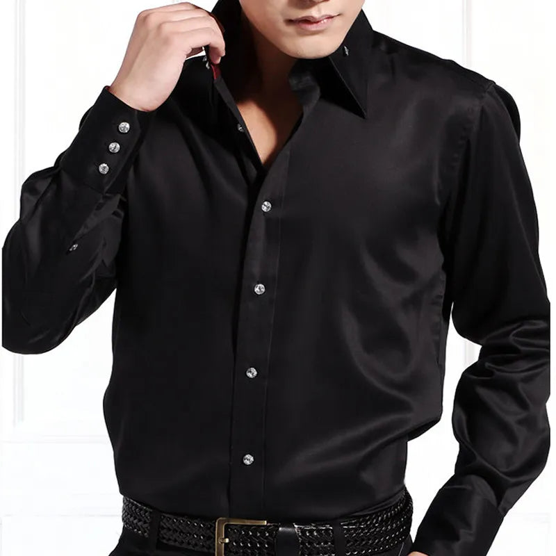 Men's Casual Shirt Long Sleeve Korean Trends Fashion Button-down Collared Shirt Business Dress Shirts Slim Fit Designer Shirts