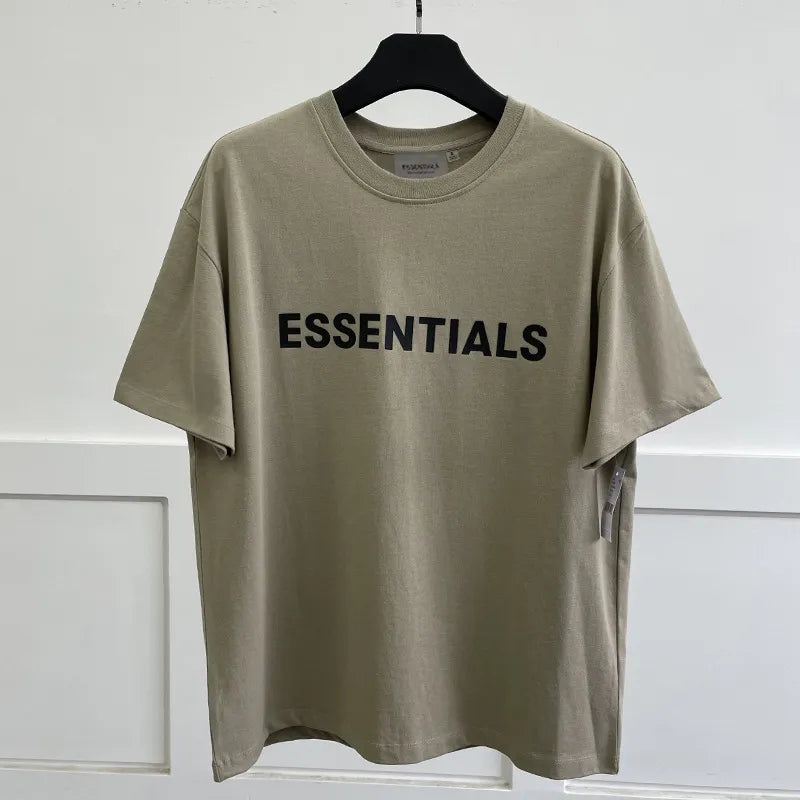 New Summer ESSENTIALS T-shirt Loose Rubber Letter logo Ovesized Short Sleeve Hip hop Unisex 100% Cotton Sports Tees