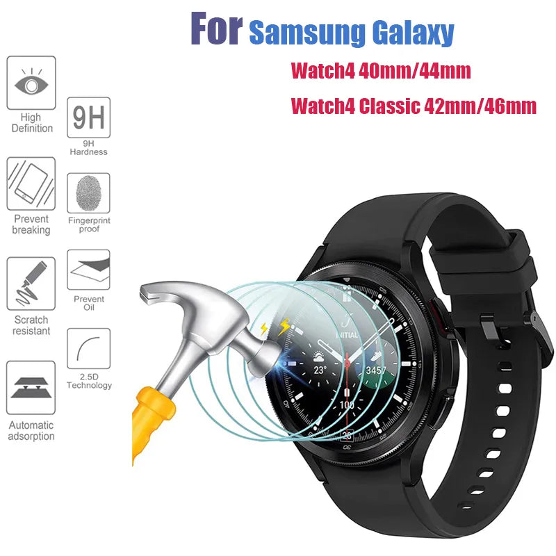 9H Tempered Glass for Samsung Galaxy Watch 4 5 6 40/44mm Classic 42/46mm Watch 3 41/45mm  Anti Scrach Film HD Screen Protectors