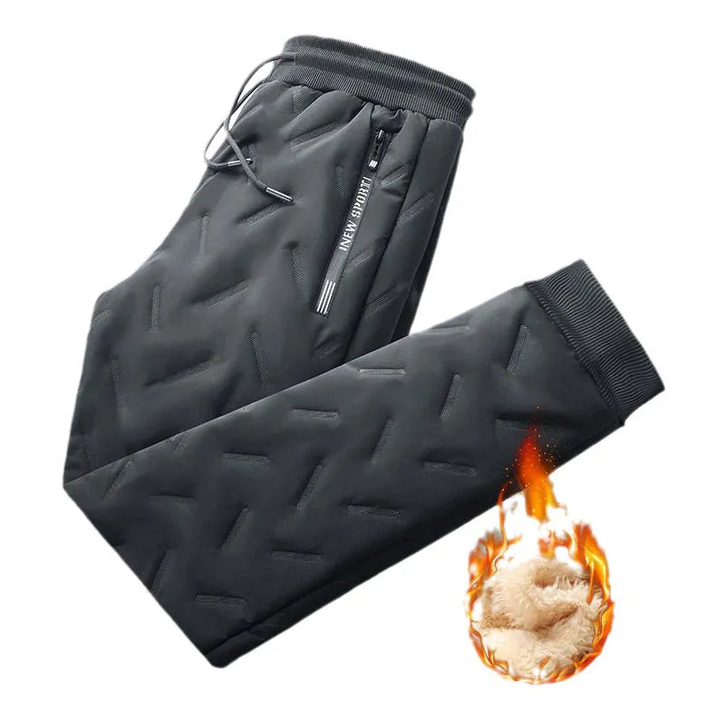 Men Winter Warm Lambswool Thicken Sweatpants Men Outdoors Leisure Windproof Jogging Pants Brand High Quality Trousers Men